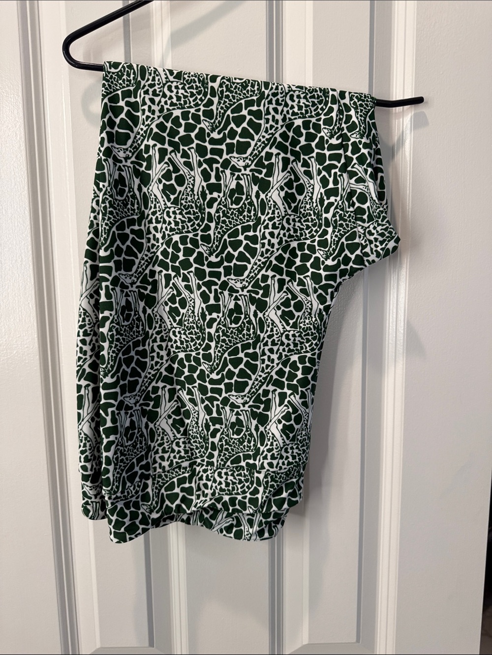 Jude Connally Green and White Giraffe Print Pants